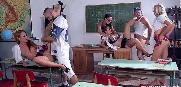  Fucking in glasses with Christen Courtney & Angel Blade during school hours